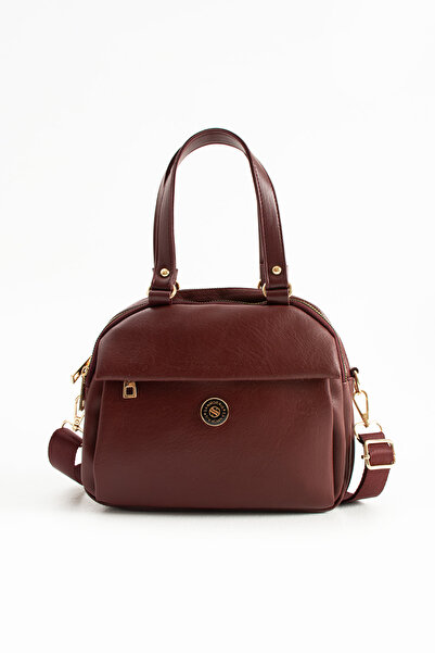 Sanmorris Women's Burgundy Soft Faux Leather Adjustable Crossbody Strap Smart Casual Shoulder and Hand Bag