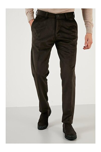 CLASSİCS MEN Captiva Men's Relaxed Fit High Quality Classic Winter Thick Fleece Lined Thermal Velvet Pants Dad