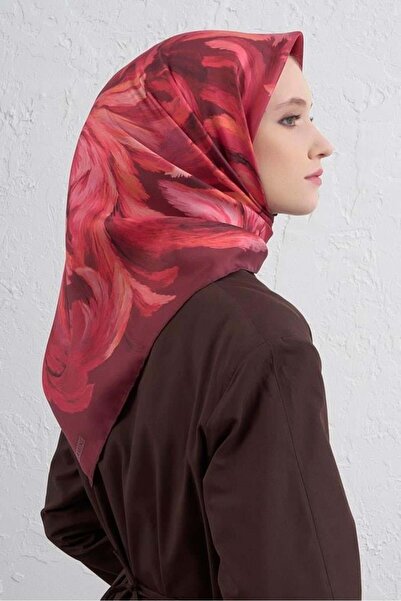 Armine Tivil Pure Silk Scarf 9423 - 07 Μικτό σχέδιο μπορντό