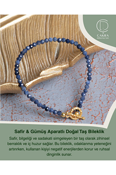 ÇAKRA DOĞAL TAŞ Safir & Gümüş Aparatlı Doğal Taş Bileklik
