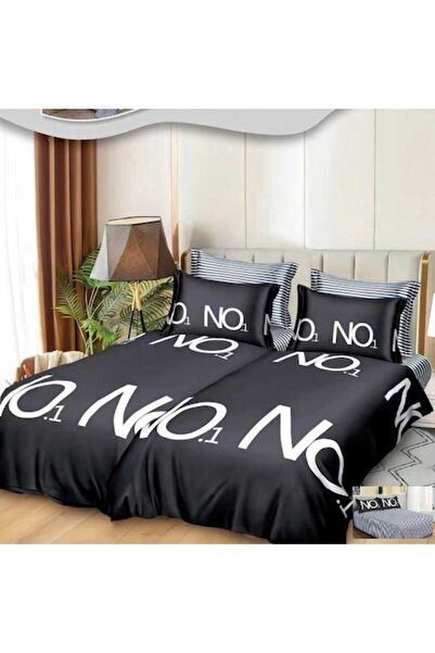 Casa de Vis Set lenjerie de pat dublu, bumbac satinat, 220 x 240 cm, 7 piese, multicolor