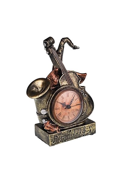 velve Statueta Decorativa din rasina cu Ceas Analog si instrumente muzicale, ...
