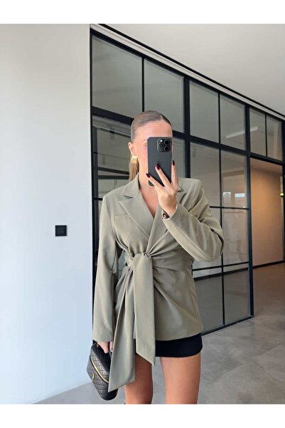 BB Bensu Buyruk Yandan Tie-Up Khaki Jacket