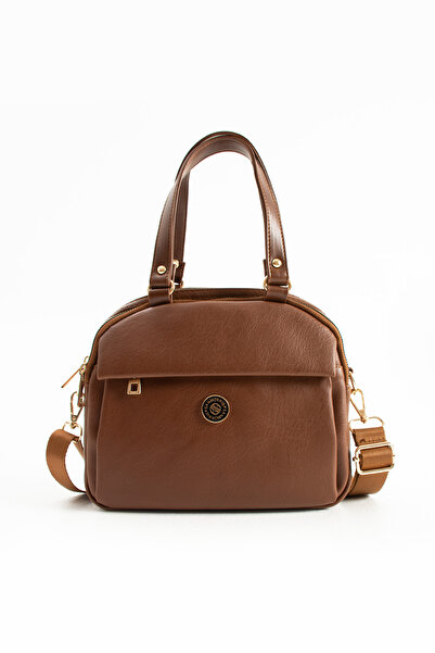 Sanmorris Women's Tan Soft Faux Leather Adjustable Crossbody Strap Smart Casual Shoulder and Hand Bag