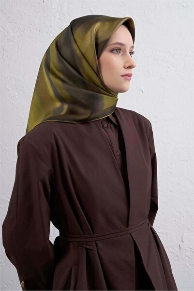 Armine Eșarfă din mătase pură Tivil 9436 - 10 model mixt verde