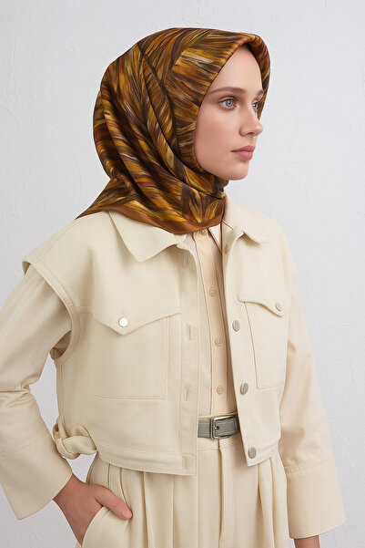 Armine Eșarfă din mătase pură Tivil 9430 - 01 model mixt portocaliu