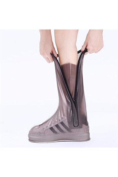 Flippy Waterproof Shoe Covers for Rain and Mud, Anti-slip Sole, Zipper & Snap, 40 cm, Size XL 40-41,