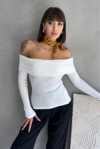 ezber moda بلوزة إيزبير موداكادين بأكمام طويلة وياقة مادونا