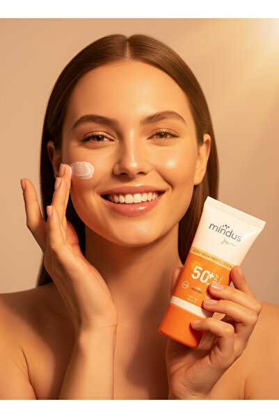 mindus كريم شمسي عالي الحماية +UVA +UVB +الأشعة الزرقاء 50+ SPF 50 مل