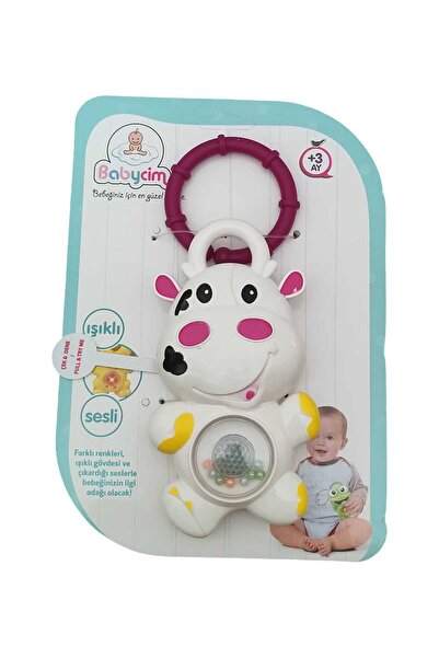 minivo Babycim Işıklı-Sesli İnek Çıngırak-Diş Kaşıyıcı -Harekete Duyarlı +3 A...