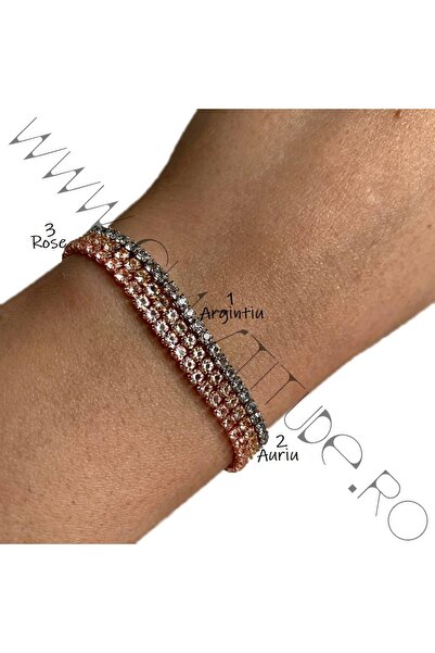 KESNUP Adjustable Tennis Bracelet with Swarovski Crystals Rose Gold
