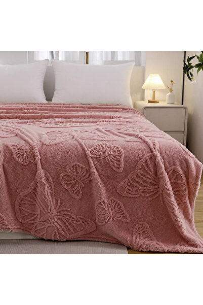 OEM Patura cocolino pat dublu, model cu fluturi gofrati, practica, textura fina si catifelata, 61246