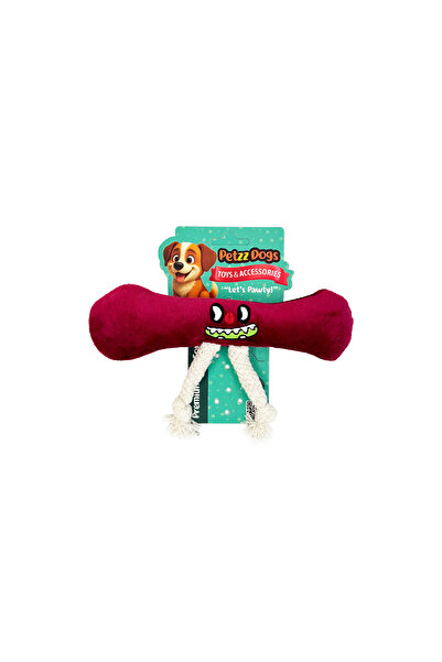 PetzzDogs لعبة مضغ للكلاب من القطيفة المتينة من فيوري، لون أحمر داكن، مقاس 11...