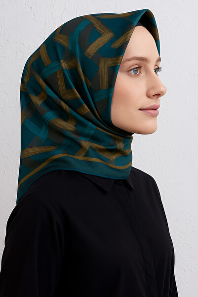 Armine Tivil Pure Silk Scarf 9413 - 05 Πράσινο Μικτό Σχέδιο