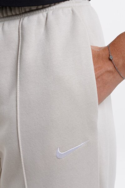 Nike Sportswear Regular Fit Pant Bol and Long Cut Sweatpants White Cream