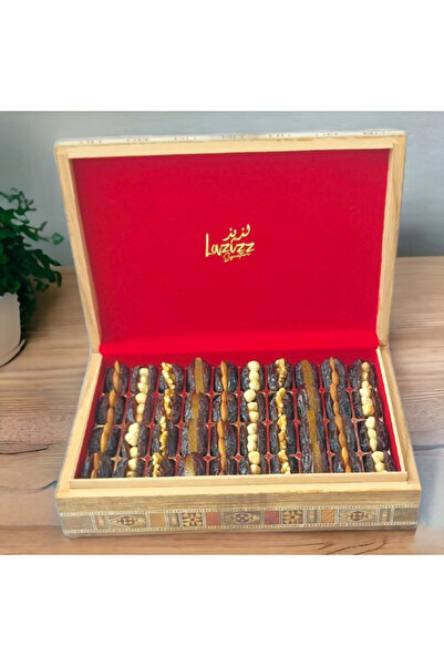 Lazizz تمر مجدول خشبي عربي هدية محشي 40 قطعة