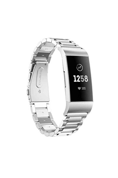 Edman Curea metalică 3Z pentru Fitbit Charge 3 / 4, argintie