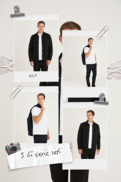 KLY Men's Dowry Set 3-Piece: Cardigan + Pants + T-Shirt