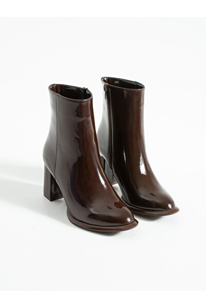 ALEMDAR AYAKKABI NOTTE Kahve Rugan Desenli Kadın Bot