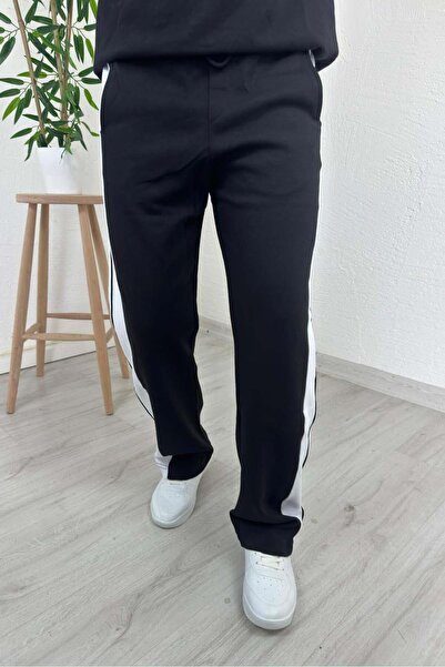 EXPLODE - Erkek Siyah Polo Yaka Baggy Çizgili Günlük Takım