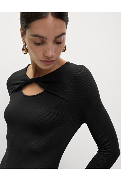 Marks & Spencer Jarse Ribanalı Midi Kolon Elbise