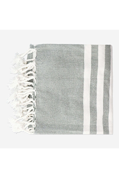 Flying Tiger Copenhagen Açık Yeşil Çizgili Pamuklu Peştemal 70 cm x 150 cm