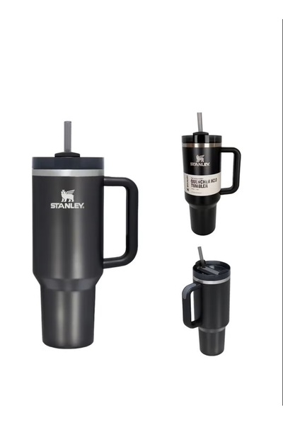 Generic كوب من الفولاذ المقاوم للصدأ مع شفاطة - مانع للتسرب، معزول، بارد لمدة 48 ساعة، خالٍ من مادة BPA، سعة 40 أونصة