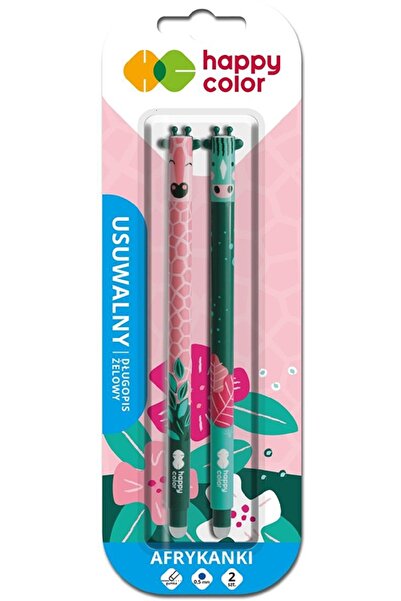 HAPPY COLOR Roller gel cu rescriere 0.5 mm albastru cristal Africa Collection, 2 buc/blister,