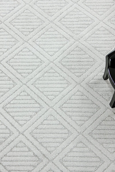 Decomia Home Lola İskandinav Dokuma Bukleli Beyaz Modern Salon Halısı Mutfak Halısı Koridor Halısı Yolluk