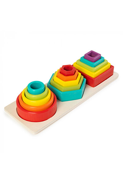 Nurio Wooden Toy - Matching 3 Geometric Shapes -