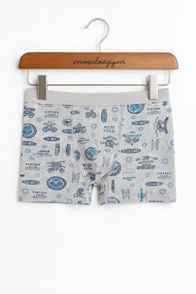 enmodaiçgiyim 6-Pack Mixed Pattern Boys' Boxers – Cotton Lycra, Colorful Pattern, Everyday Comfort