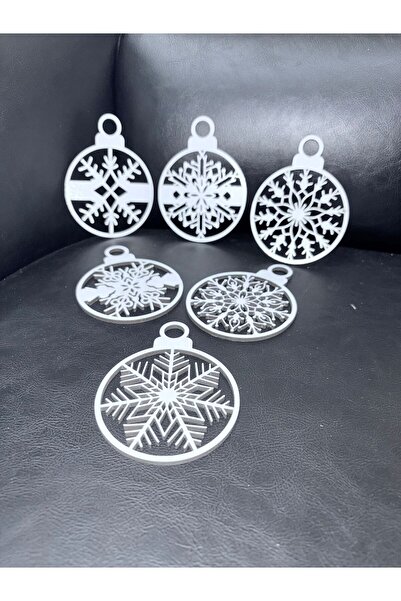 ADS TOYS زينة عيد الميلاد الخشبية على شكل ندفة الثلج (6 قطع)