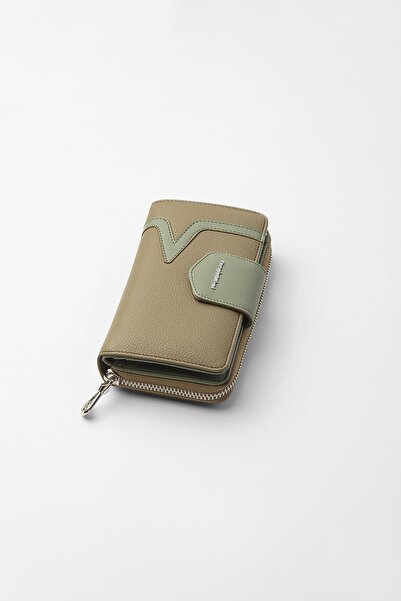 CENGİZ PAKEL Medium Size Women's Wallet – 65295m - Khaki