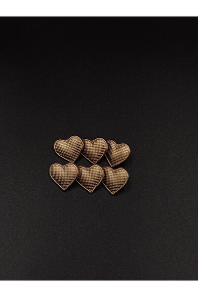 NESGO MODA زر معدني على شكل قلب أصفر 16.5 ملم 50 قطعة