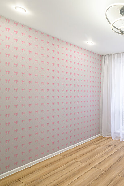 dreamwall Pembe Kurdele Desenli Tekstil Duvar Kağıdı