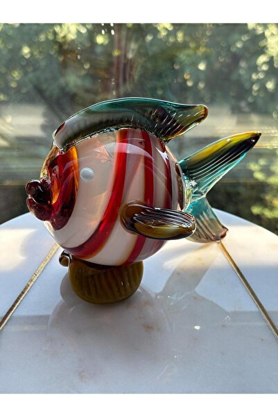 amara liva home Kırmızı Mavi Çok Renkli Cam Balık Ev Aksesuarı Dekoratif Obje