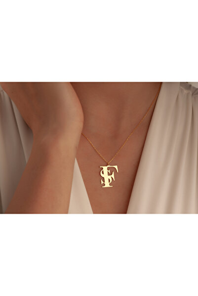 DECOVIENO Kişiye Özel İki Harf Kolye, 925 Ayar Gümüş Kolye