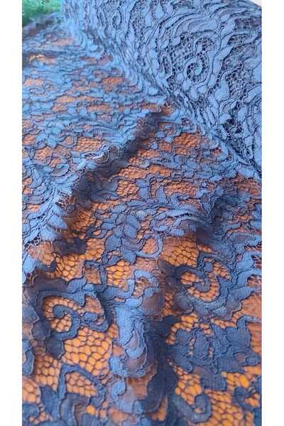 River Fabrics إليني دانتيل أزرق داكن