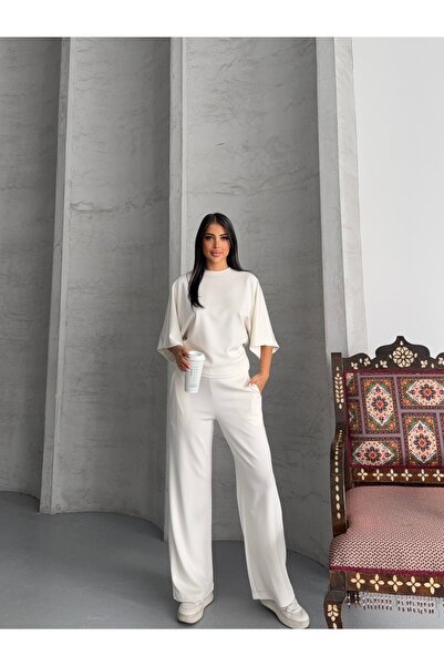 R&G RIMANERE GIOVANI طقم نسائي مكون من قطعتين من قماش المودال مع حزام