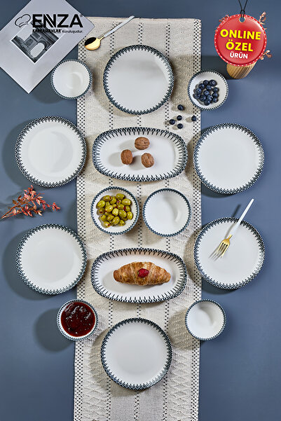 Enza Defne Porselen Kahvaltı Takımı 14 Parça