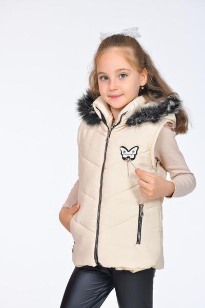 Kamex Girls' Embroidered Winter Puffer Vest