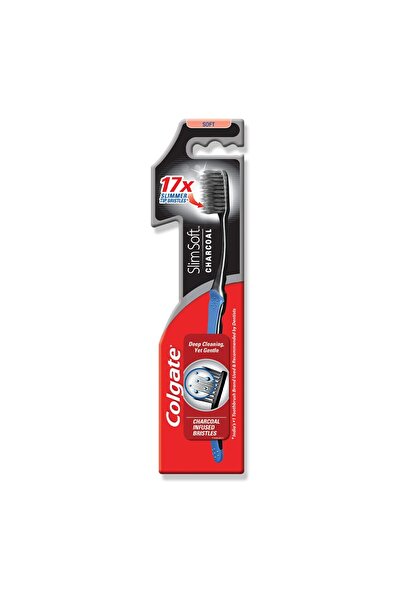 Colgate TOOTHBRUSH SLIM SOFT CHARCOAL 2PK (Head) (Pack of 12)