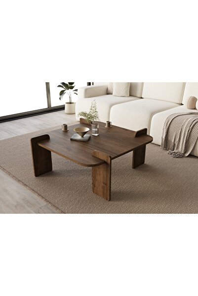 MONEayna Afrolli Dekoratif Ceviz Desen Orta Sehpa cvv1