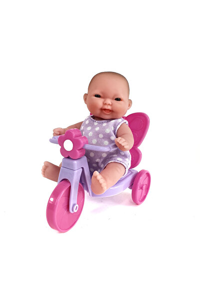 JC TOYS Jucarie Papusa bebelus in tricicleta 13 cm