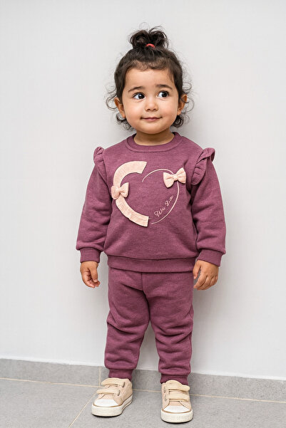 Merysa Fiyonklu Kalp Baskılı Takım