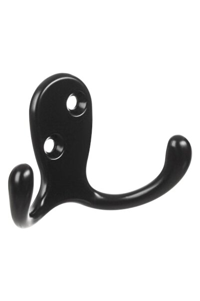 SHOPIENS Cuier metalic cu suruburi Shopiens® negru, 4.5x7x2.5 cm