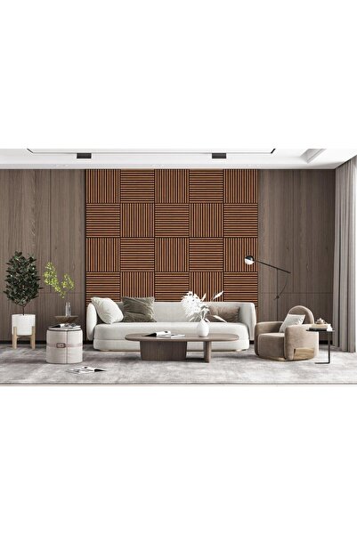 UnicSpot Set 4 buc Panou riflat acustic, tec, UnicSpot, 60x60x2.1 cm