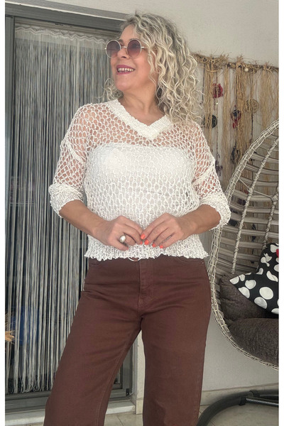 Dila Butik Standart Ajurlu Bluz