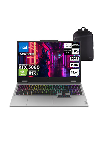 LENOVO LOQ 15IRX10 i7-13700HX 32GB 1TBSSD RTX5060 15.6" FHD Win 10 Pro + S. Ç...
