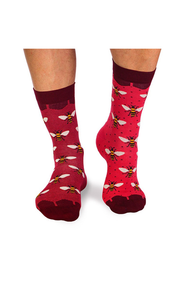 Pirin Hill Sosete bambus FINE BAMBOO Bees - Coral